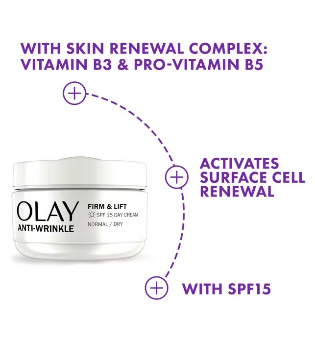 Olay Anti-Wrinkle Firm & Lift Day Cream SPF15 50ml offer Olay Anti-Wrinkle Firm & Lift Day Cream SPF15 50ml image 2